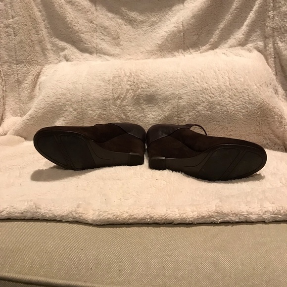 COVER PHOTO COPY - Chocolate brown leather and suede heels - Picture 5 of 7